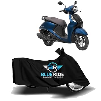 BLUERIDE - Yamaha Fascino 125 FI Water Resistant - UV Protection & Dust Proof Full Bike - Scooty Two Wheeler Body Cover (Black)