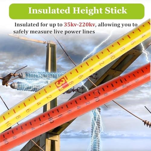 Teles Power Measuring Stick - 8m/26.2ft for Electrical & Telecom Tower Measurements - Lightweight, Yellow, Precision Tool for Professionals & Contractors