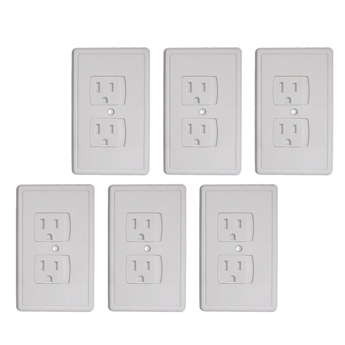 Toddmomy 6pcs Self-Closing Childproof Outlet Covers Safety Wall Socket Protectors Electrical Shock Prevention for Home Nursery