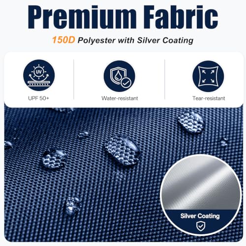Image of MASTERCANOPY 8x8 Durable Pop Up Canopy Tent with Roller Bag, Navy Blue