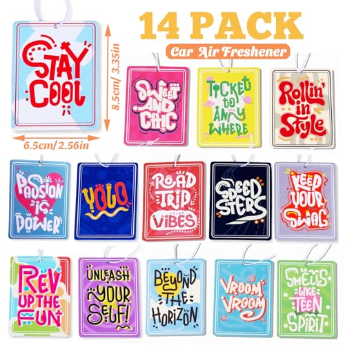 Image of 14 Pack Car Freshies Trendy Automotive Air Fresheners Hanging Ocean Car Smell Interior Decor