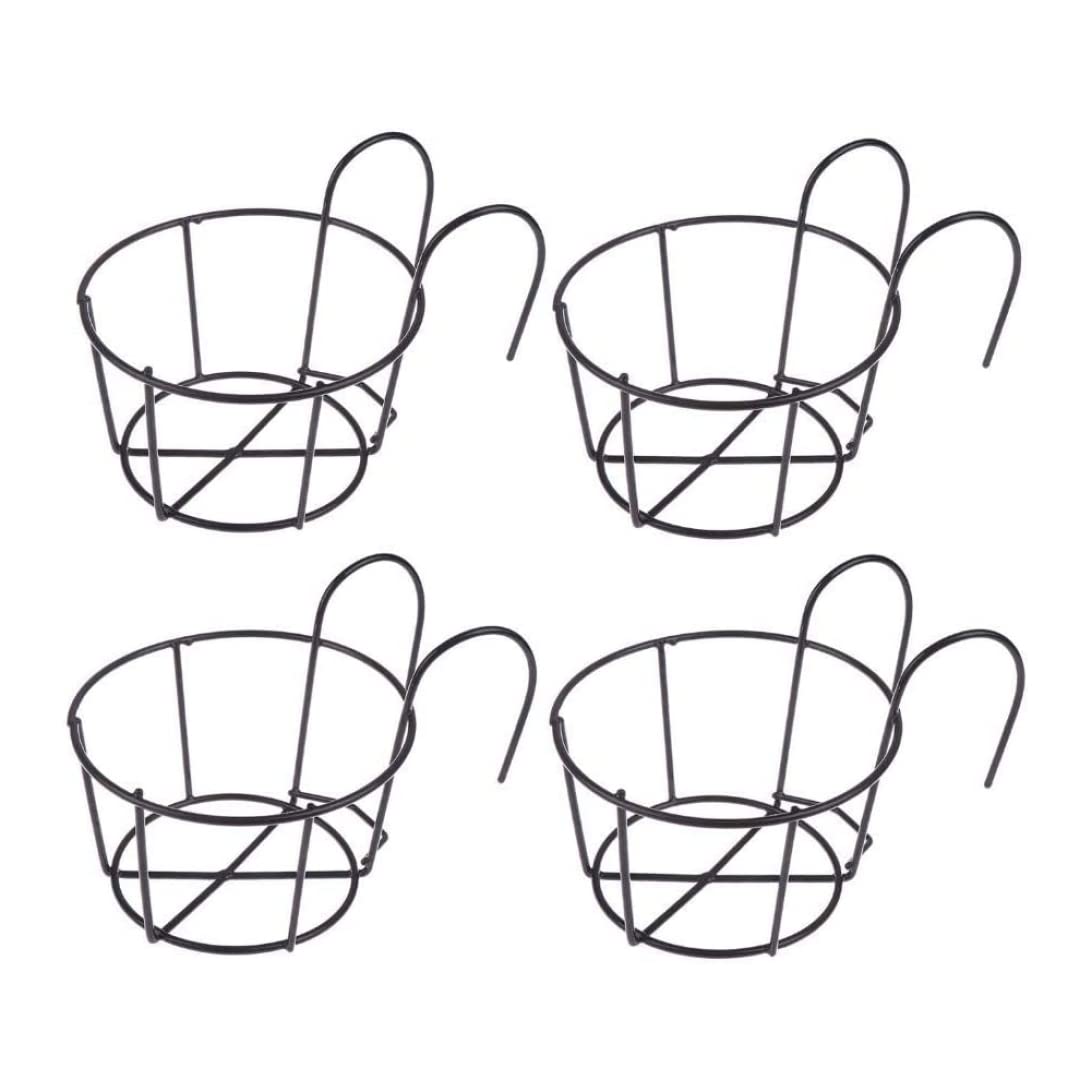 Support de plante en fer forgé noir, porte-pot élégant 4 pcs