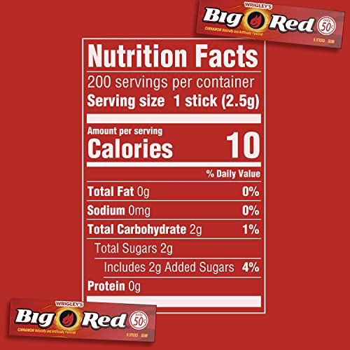 WRIGLEY'S BIG RED Cinnamon Chewing Gum Bulk Pack, 5 Sticks, 40 Count - image 8