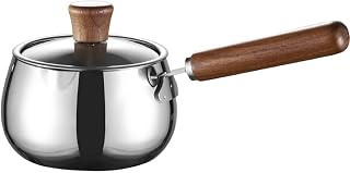 Olla de leche de acero inoxidable, olla de leche de 850 ml, olla de acero inoxidable con tapa, olla de leche universal, olla de leche doméstica, utilizada en la cocina for calentar leche y cocinar pas