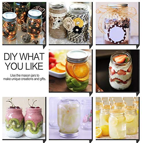 Kamota Mason Jars 16 Oz With Regular Lids And Bands, Ideal For Meal Prep, Jam, Honey, Wedding Favors, Shower Favors, Baby Foods, Diy Spice Jars, 12 Pack, 20 Whiteboard Labels Included #TOP5