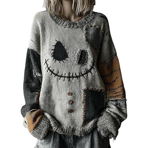 Everswear Halloween Sweater – Spooky Face Pumpkin Print Everswear Halloween Sweater – Spooky Face Pumpkin Print