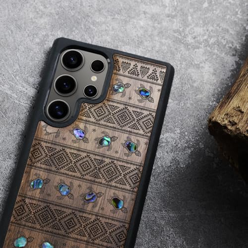 Protection Galaxy S25 Ultra coque bois de noyer et nacre antichoc - 3