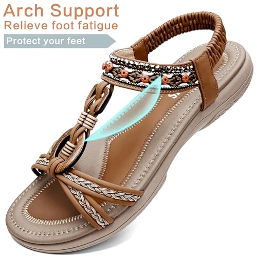 Flat Sandals for Women 2025 - Comfortable Dressy Summer Shoes Casual Bohemian Walking Footwear4