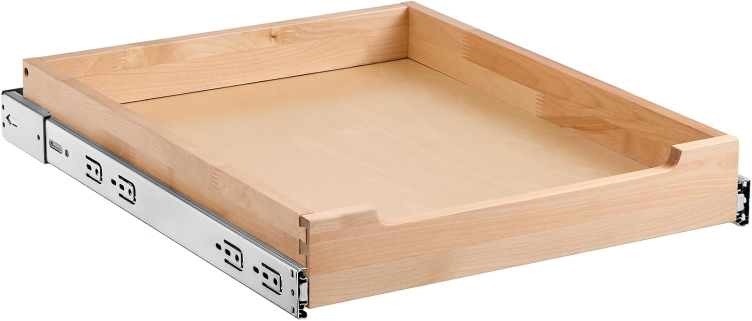 VEVOR Pull Out Cabinet Organizer, 17"W x 21"D Cabinet Drawer, Soft Close Slide out Shelf, Heavy-Duty Sliding Wood Drawer, Bottom and Side Assembly Base Cabinet Organization for Kitchen Pantry Bathroom - Image 9