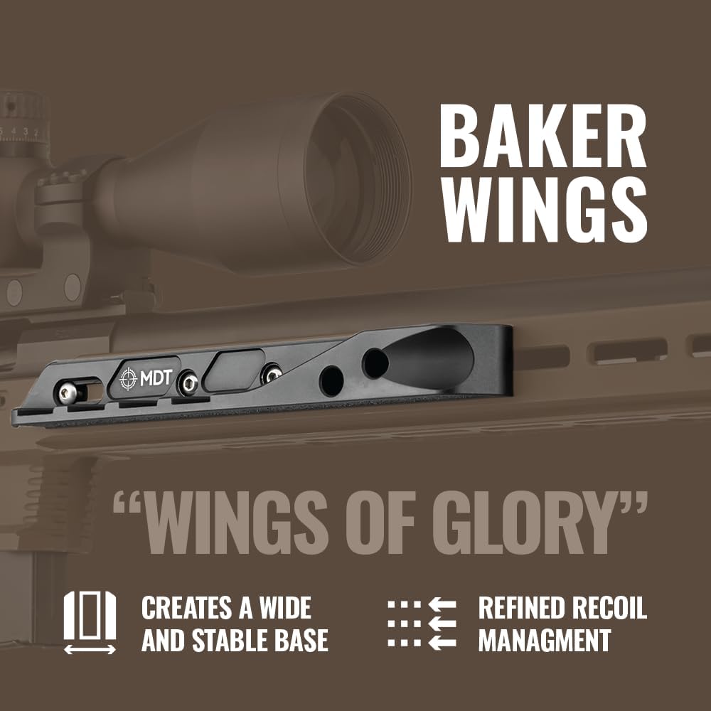 MDT Hunting Firearm Baker Wings, Enhanced Stability Rifle Accessories, Compatible with Hunting Firearm Chassis and Hunting Firearm/Precision, Black (106385-BLK)