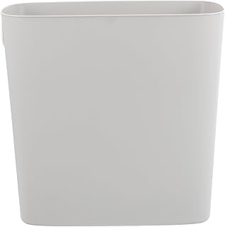 Unomor Slim Rectangular Trash Can Plastic Wastebaskets Garbage Recycling Bin Garbage Can for Narrow Space Bathroom Bedroom Laundry Home Kitchen Office Light Grey