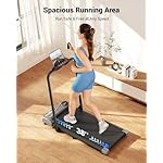 THERUN Walking Pad, 2 in 1 Foldable Treadmills for Home, 2.5HP Under Desk with Handle Bar, 16" Widened Running Belt, with Remote Control - Image 3