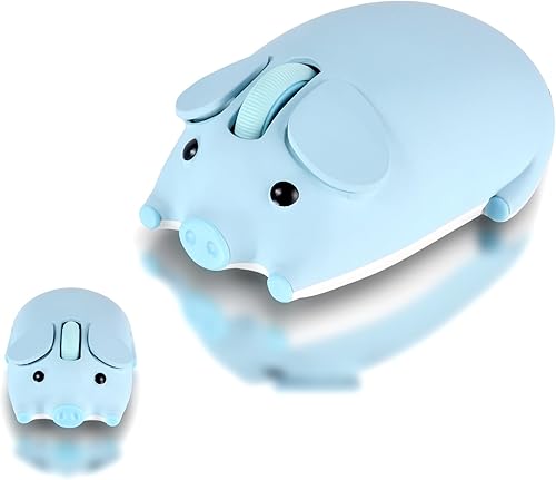 Miniatura 11 de elec Space Mouse inalámbrico con diseño de cerdo lindo modo dual Bluetooth y ratón USB, funcionamiento silencioso, ergonómico, perfecto para
