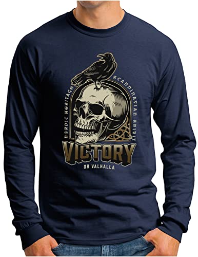 T-shirt à manches longues pour homme OM3 Panik Hysterie bleu taille M