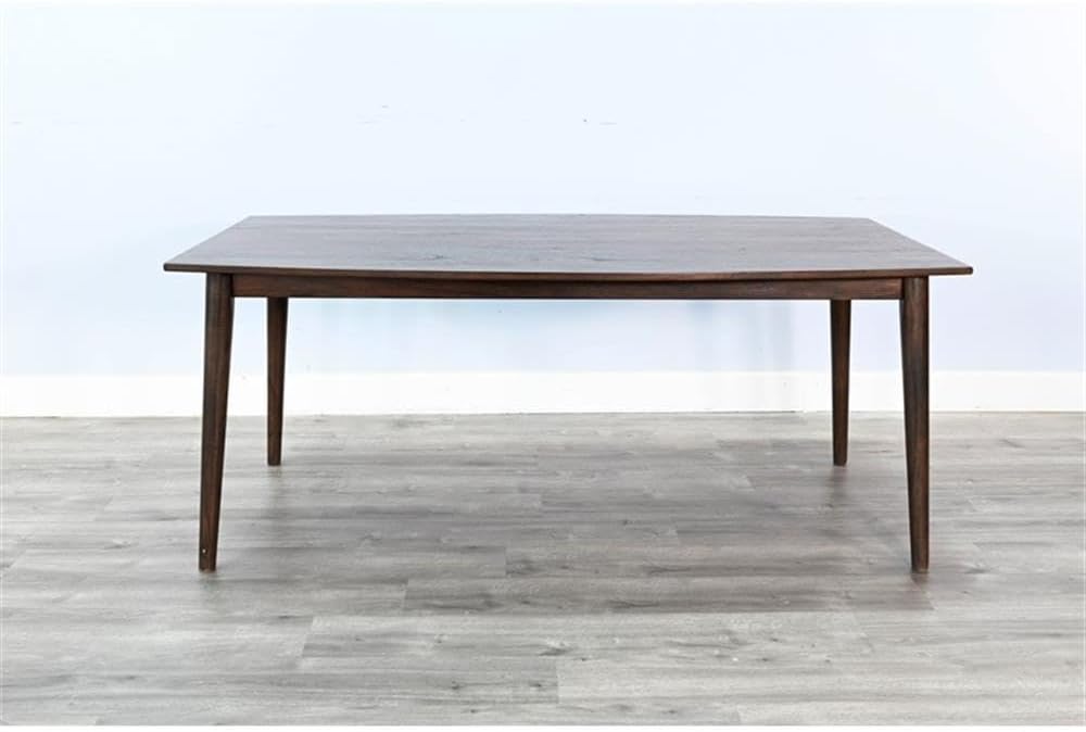 Pemberly Row Solid Wood Mid-Century Dining Table, 30''Hx72''Wx40''D, Walnut Finish, Sleek Minimalist Design, Tapered Legs, Contemporary Style for Kitchen or Dining Room