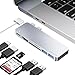 Produktbild iMounts USB C Hub Silber  HDMI, Thunderbolt, USB 3.0 & SD-Kartenleser Adapter für MacBook Air/Pro M2/M3/M4 (Silver)