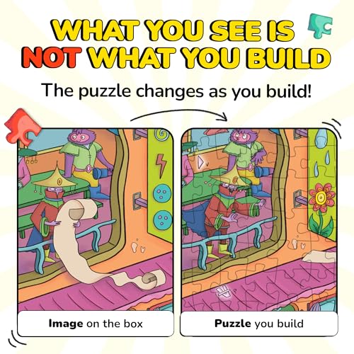 Image of Odd Pieces Jigsaw Puzzles 1000 Pieces with Storytelling Comics, for Women, White Elephant, Mystery Puzzle for Adults & Kids - 19.7'' x 27.6'' Frameable Magic Puzzle Art (Shutterbug)