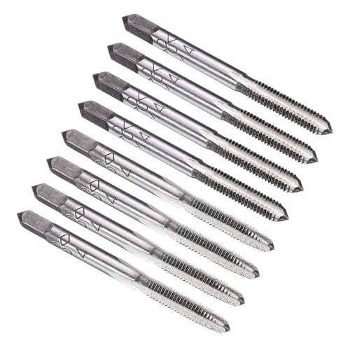 sourcing map 4 Set Metric Hand Taps, M4 x 0.7 H2 Thread Taper + Bottom Tap, 9CrSi Alloy Tool Steel Screw Threading Milling Tapping Tool Kit