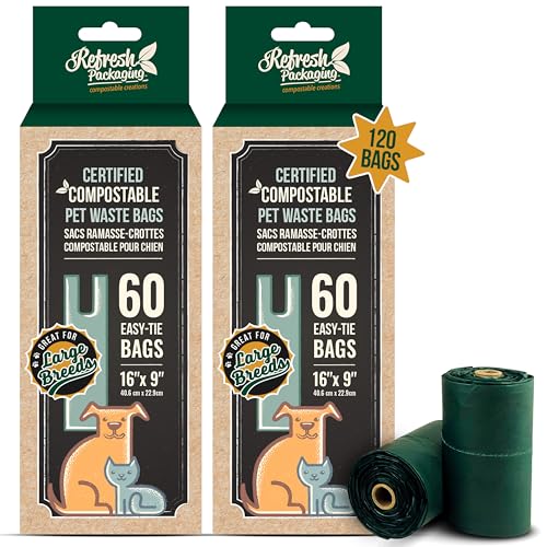 Refresh Packaging Pet Compost Waste Bags - 100% Certified Compost