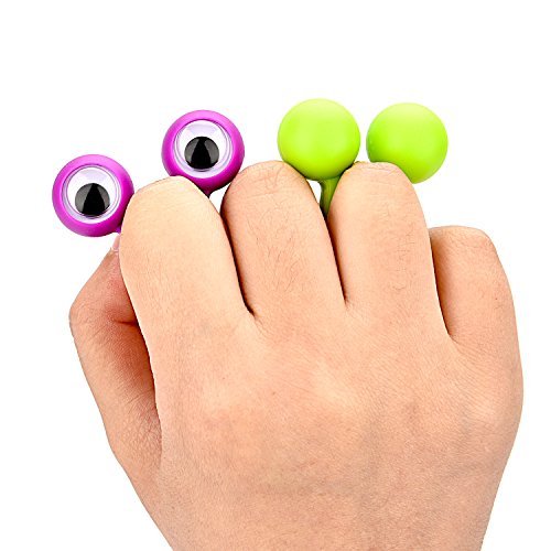 Frienda 30 Pieces Eye Finger Puppets Eye On Rings Googly Eyeball Ring Party Favor Toys For Kids, 5 Colors (Small Size) #TOP6