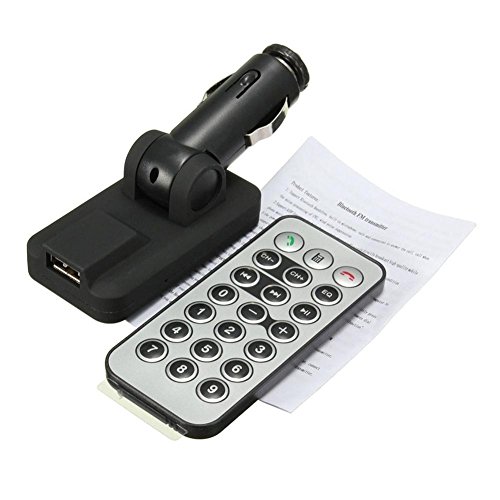 HoneybeeLY Bluetooth con Manos Libres para automóvil, Reproductor de música, Distancia de 10 m, función de rechazo de Respuesta del teléfono, Negro