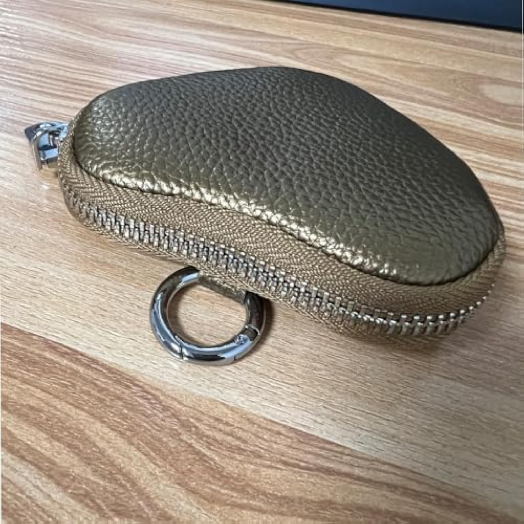 Leather Zipper Coin Purse, Heart Shaped Wallet