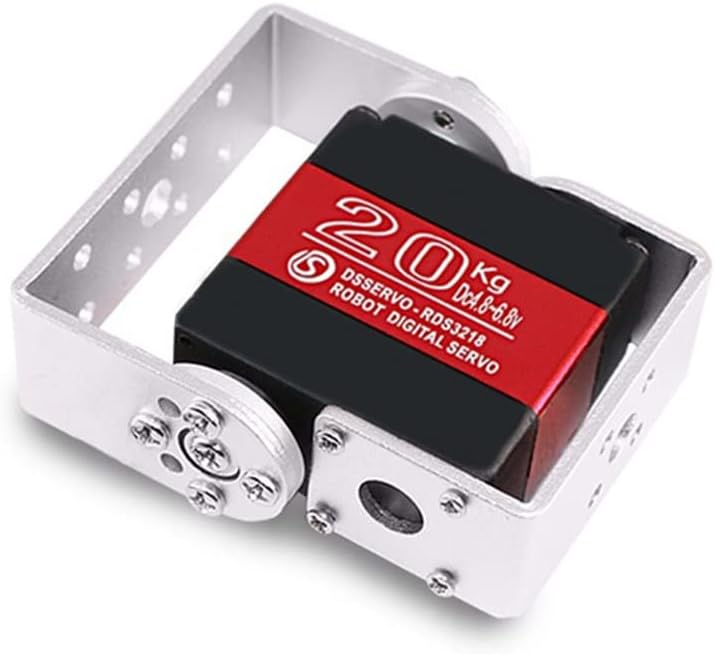 RDS3218 Digital Servo, 20KG Dual-Axis High Torque, Waterproof IP66, Full Metal Gear with U Bracket, 180° Adjustable, for RC Cars, Crawler, Robot, 1/8 1/10 Scale Buggy (1PCS 270 Degree Servo)