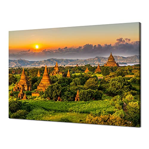 Cawpom Myanmar Mandalay Temple Wall Art 36x24 Canvas