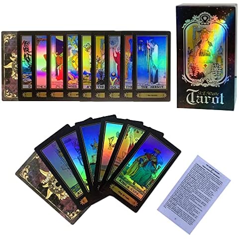 SUNHHX Tarot Cards Set of 78 Surface Laser Cards with English Instructions Book for Beginners (English Edition) Cover