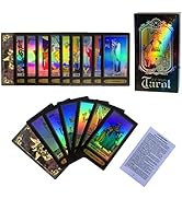 Amazon.com: SUNHHX Tarot Cards Set, 78 Surface Laser Tarot Cards