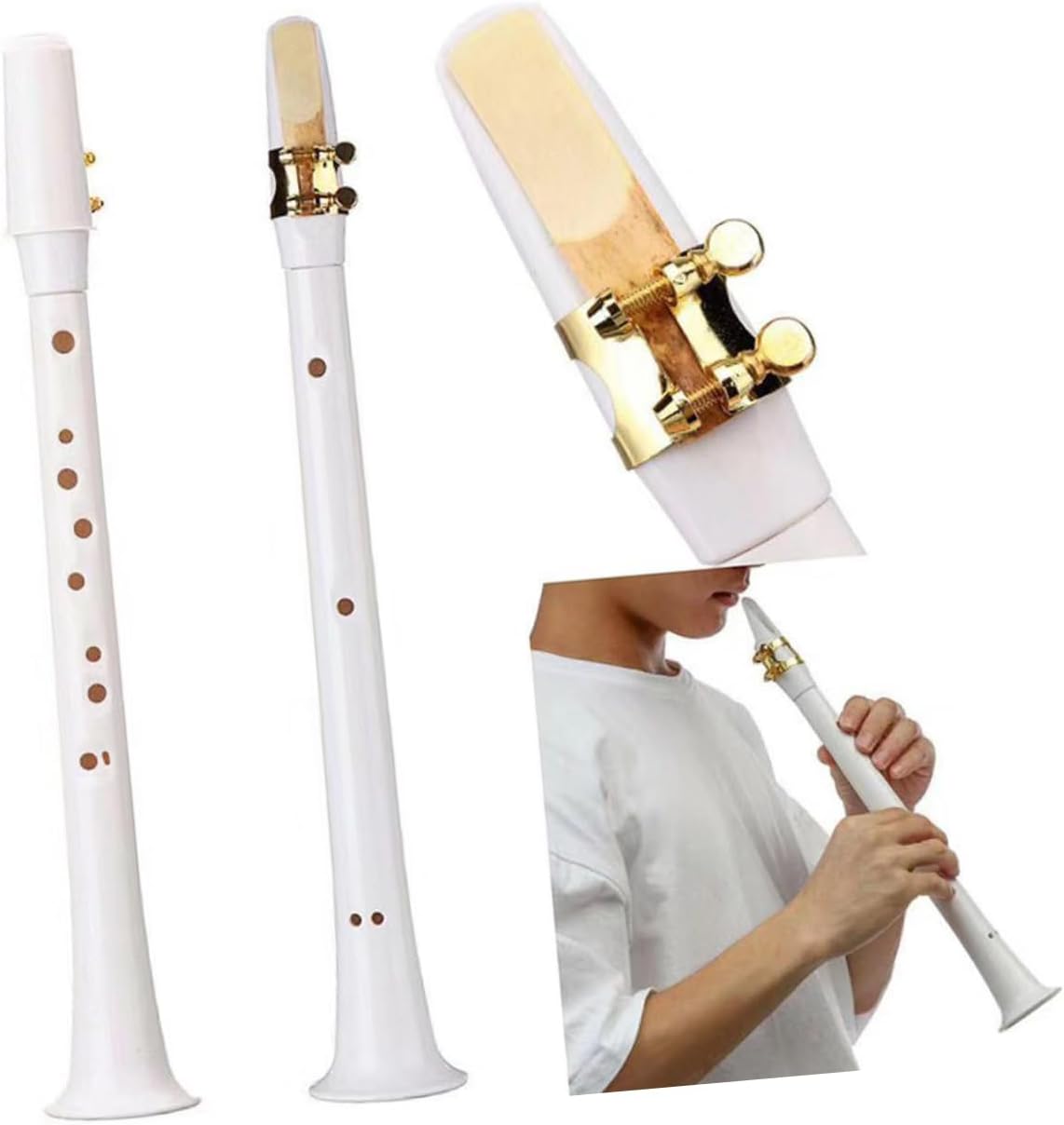 VICASKY Pocket Saxophone Mini Portable Woodwind Instrument Design White Color for Music Lovers The Melodies Anywhere Ease