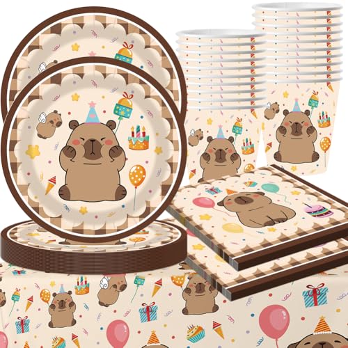 Imagen de Danbghyuo 61 Pcs Juego de Vajilla para Fiesta Capybara