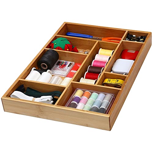Image of YBM Home 337v Drawer Organizer, 9 Compartments, Brown