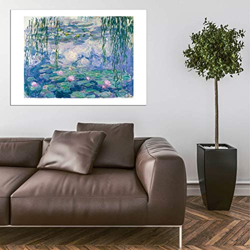 Claude Monet Nénuphars affiche encadrée petit format sans reflet