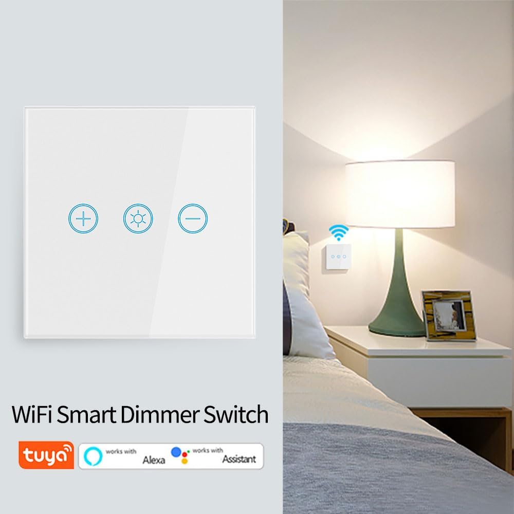 ZMIN Smart WiFi Touch Dimming Switch Intelligent Panel European App Remote Voice Control Work with Voice Control White