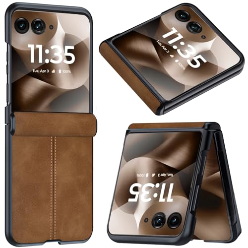 NINKI�K��Moto Razr 60 Ultra �P�[�X �t���ی�t�B�����t�� ��G��ǂ� ���U�[�� PU�v �r�W�l�X Qi�[�d�Ή� �o���p�[ ���C�����X�[�d �C�菝�h�~ �w��h�~ �����Y�ی� �l�C ���g���[�� ���[�U�[ 60 �E���g�� �P�[�X (�u���E