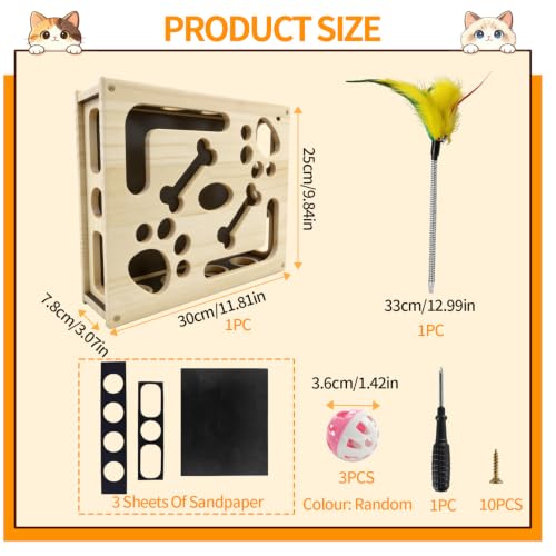 Jouet Chat Interactif 2 en 1 Jouet Interactif pour Chat avec Papier Abrasif – vue 2