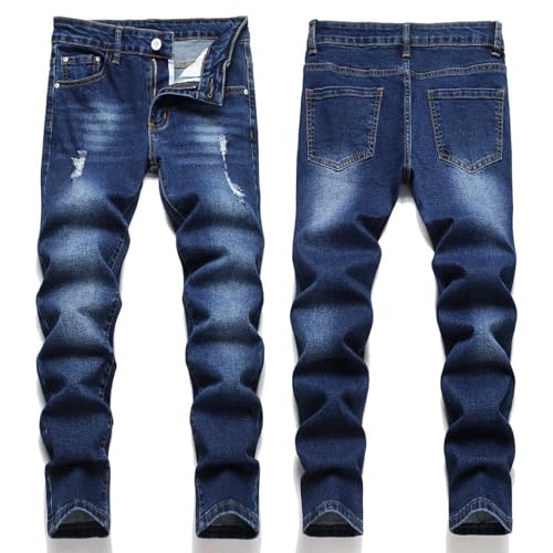 Jeans garçon décontracté extensible avec poches pantalon denim