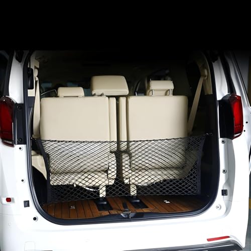 ラゲッジネット 車トランクネット カーゴネット 伸縮式二層構造 アルファード ヴェルファイア 20系 30系 40系 40×110cm 多機能 ネットポケット 収納ネット 荷物落下防止 トランク収納ネットバッグ 強力ネット 固定フック ラゲッジ収納 荷室整