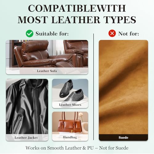 Laxmorph Leather Color Restorer, Leather Recoloring Balm, Scratch Remover, Leather Dye, Leather Paint with Leather Conditioner, Leather Repair Kit for Furniture Couches Car Seats Shoes, Dark Gray by Laxmorph - Image 7