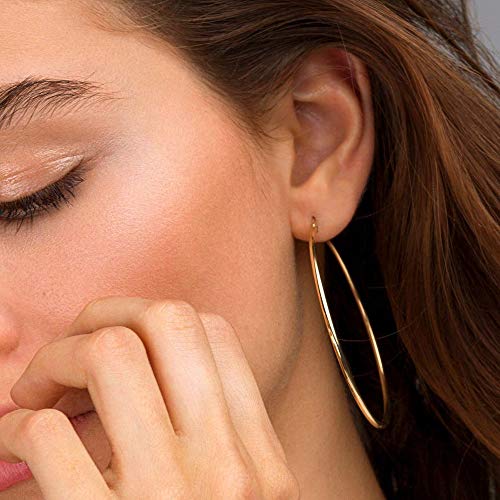 M Mooham Small Gold Hoop Earrings For Women, 14K Gold Plated 925 Sterling Silver Post Hypoallergenic Chunky Mini Hoops Earrings Dainty Tiny Small Gold Hoop Earrings For Women Jewelry 15Mm #TOP1