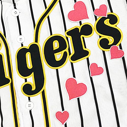 Amazon.co.jp: 阪神 タイガース 刺繍ワッペン ハート ピンク/白布