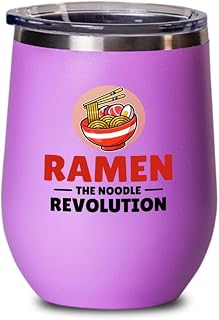 Ramen Lover Pink Edition Wine Tumbler 12oz - The Noodle Revolution - Food Lovers chicken pumpkin vegan pantry spicy noodles