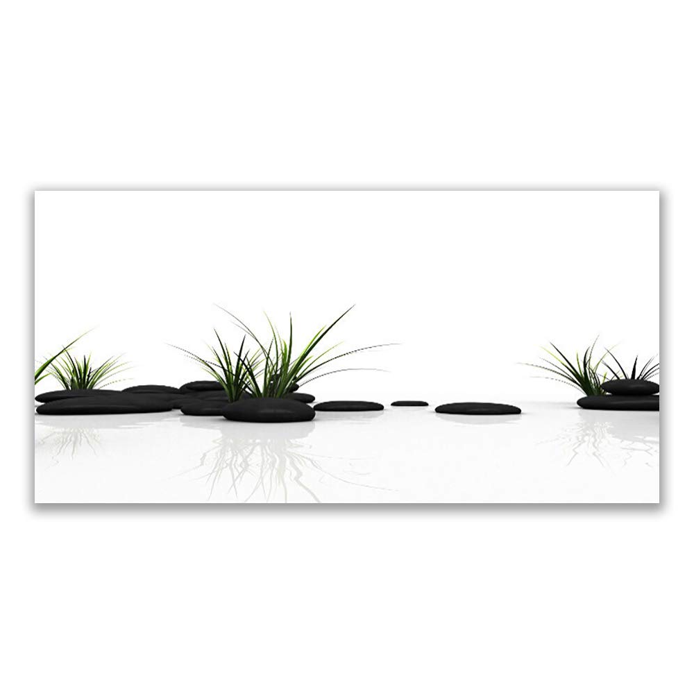 Décoration Déco Design Tulup Impression sur Verre Trempé Herbe Pierres
