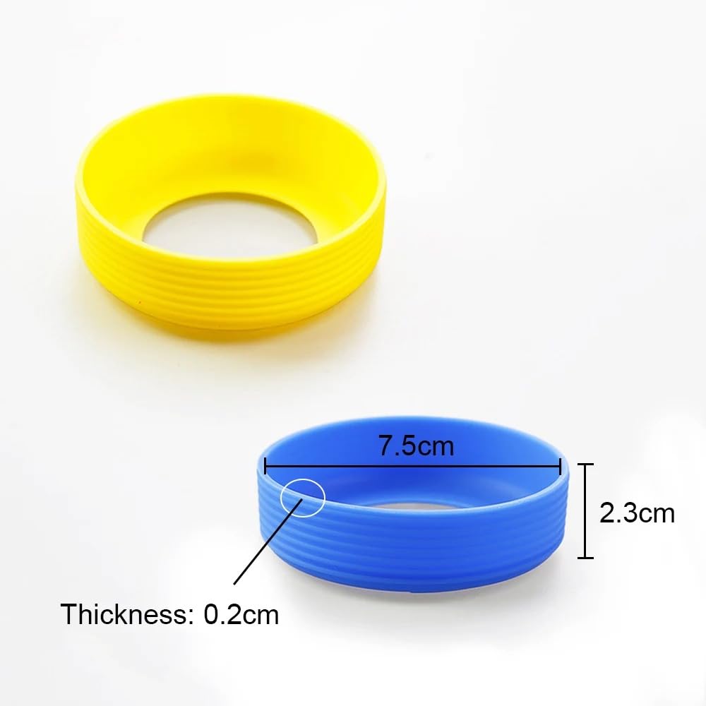 Frabakas Silicone Threaded Boot Sleeve Cap Cover Sheath Silicone Bottom Protective Non-Slip Heat Resistant Cup Mug Ring Coaster Tumbler Insulated Bottle Cup Bottom Cover Round 7.5cm (Pink)