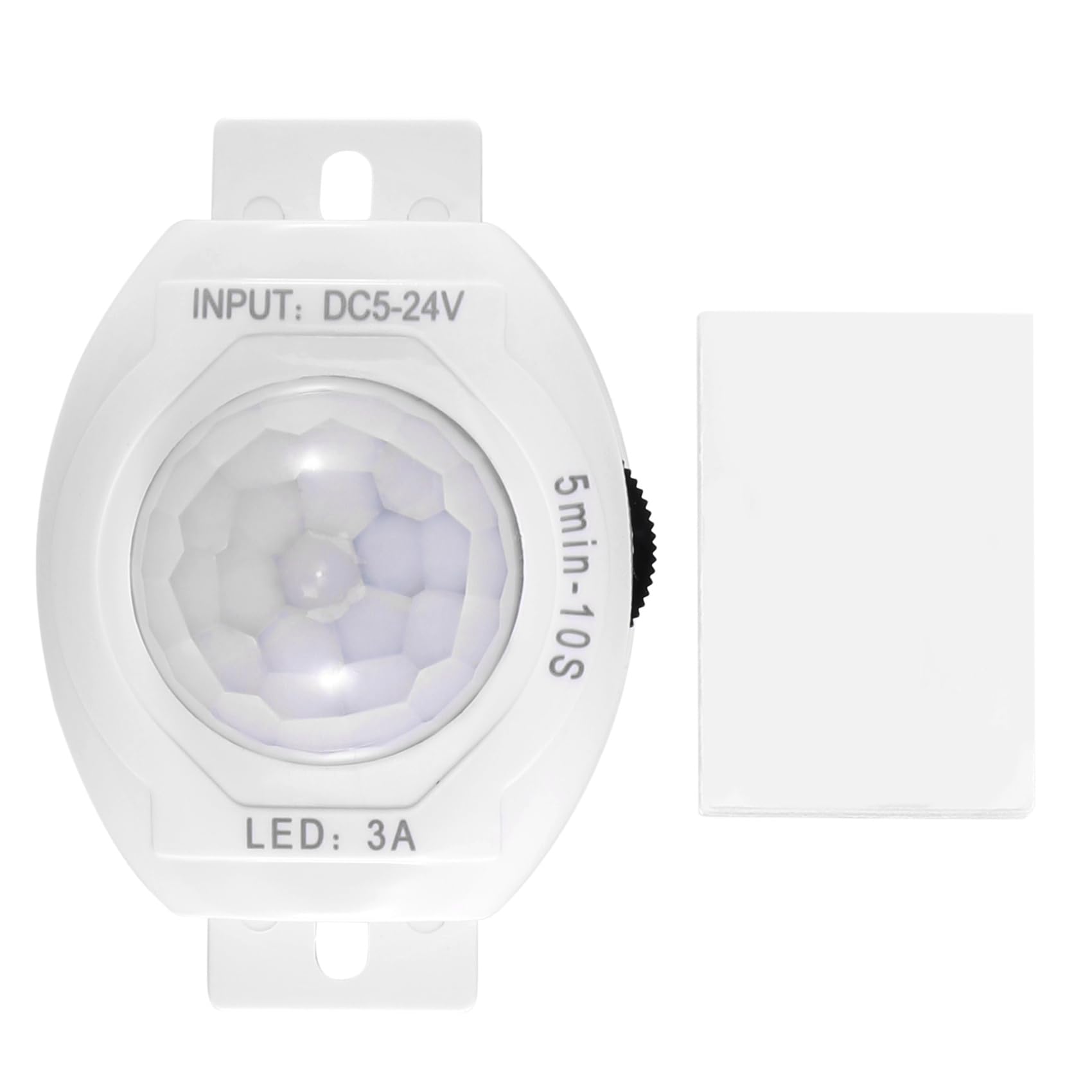 Lobamop PIR Infrared Motion Sensor Detector DC5-24V Auto on Off Timer Switch Home LED Light Body PIR Motion Sensor Lamp(White)