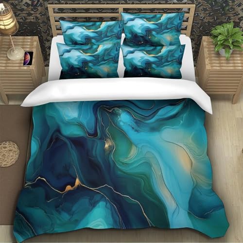Parure de lit imprimé 3D abstrait fluide et textile microfibre ultra douce