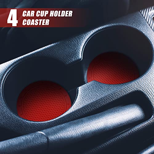 25 Pack Interior Car Accessories, 32 Feet Car Interior Moulding Trim, 20 Car Vent Trim Strips And 4 Car Cup Holder Decorative Filler Insert Strip Auto Non Slip Insert With Scraper (Red) #TOP6