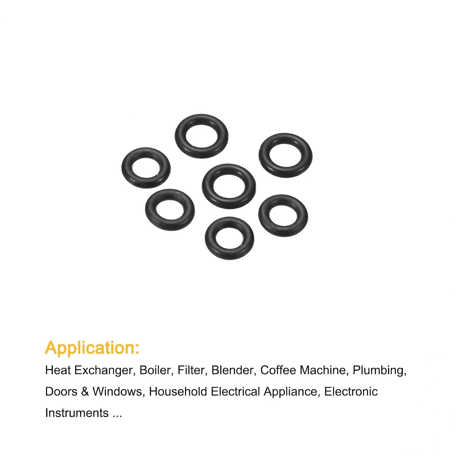 MECCANIXITY Nitrile Rubber O-Rings 6.5mm 7mm OD 3.5mm 4mm ID 1.5mm Thick Seal Gasket, Black 100in1 Set