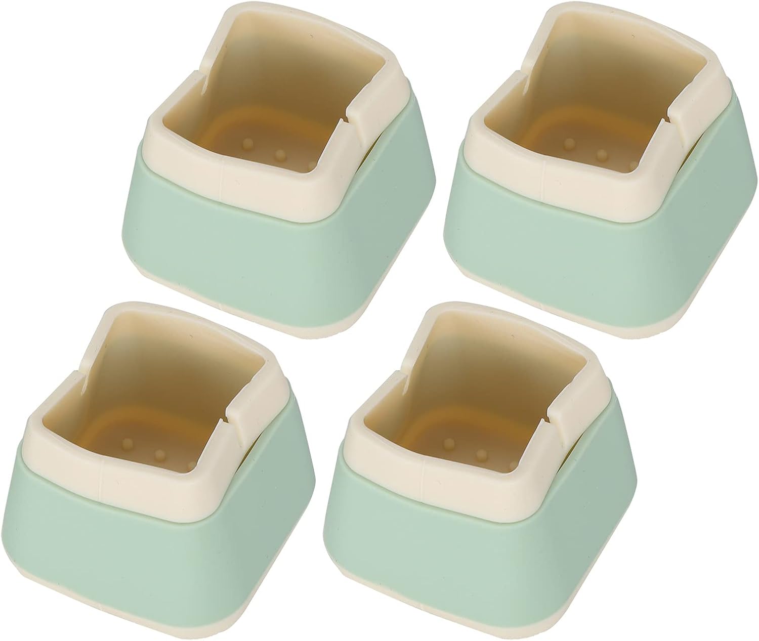 4PCS Square Silicone Chair Leg Cover Chair Leg Floor Protectors Non Slip Silent Chair Leg Pads Wood Floor Protector for Chair Fits Square Furniture Legs (Green)